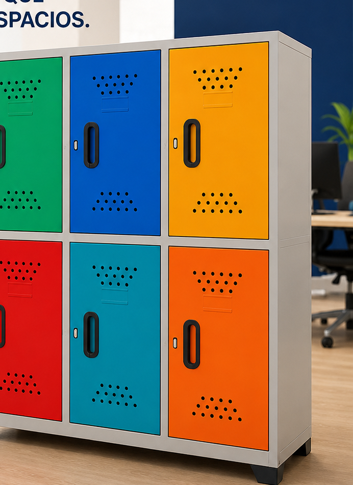 Lockers metálicos de colores