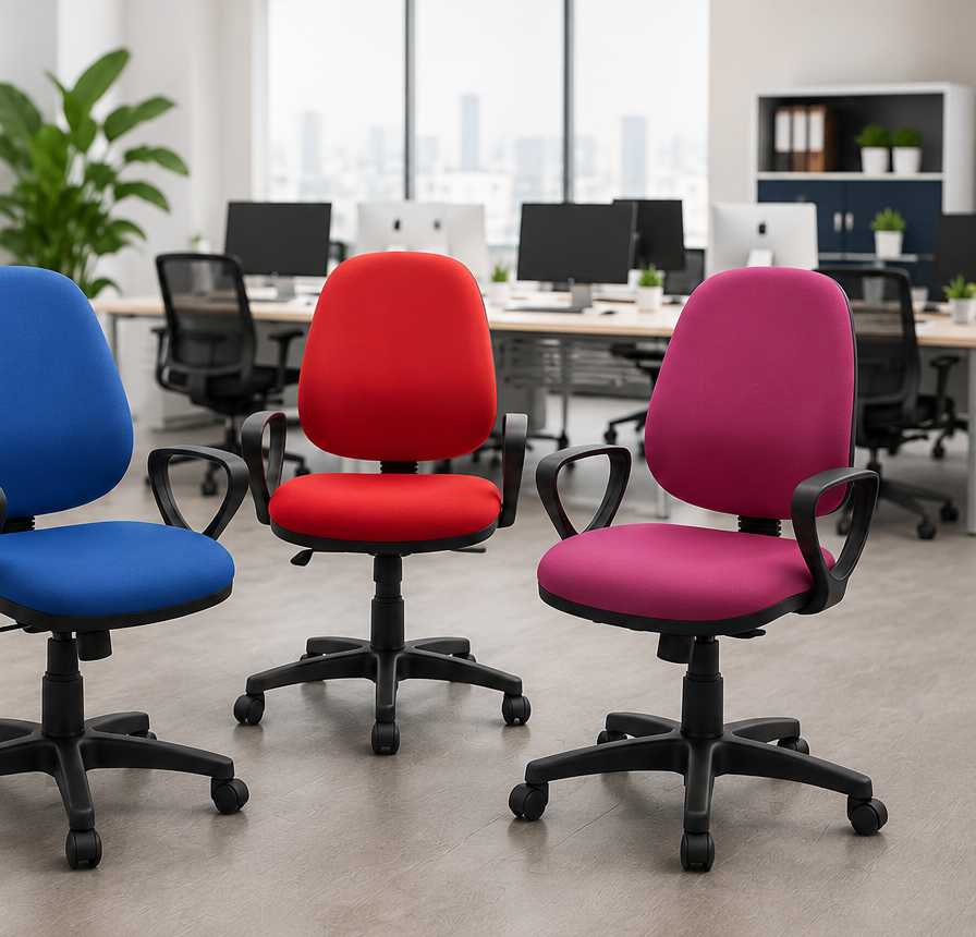 Sillas de oficina Muebles MTL en azul, rojo y magenta